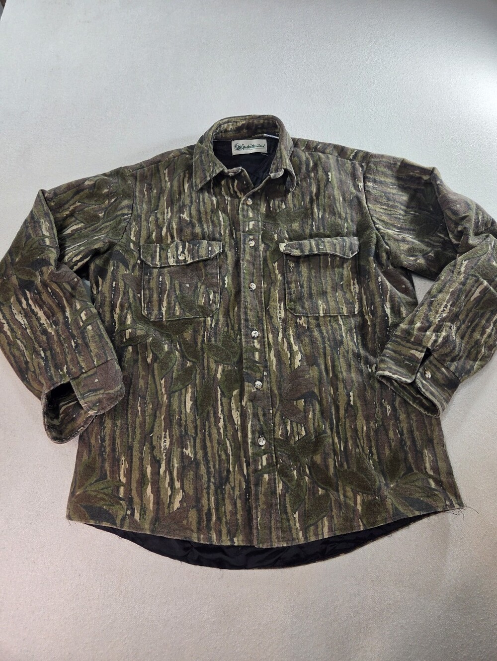 Vintage Gander Mountain Camo Quilt Lined Shirt Jacket USA Made Large